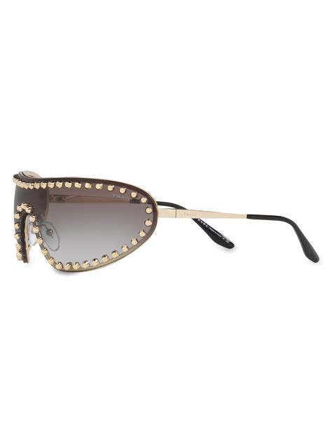 prada studded shield sunglasses|Prada ladies catwalk sunglasses.